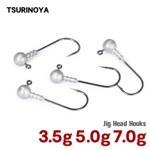 

3.5g 5.0g 7.0g lead head hook jig soft bait fishing rig tackle worm crank sharp jigging hooks