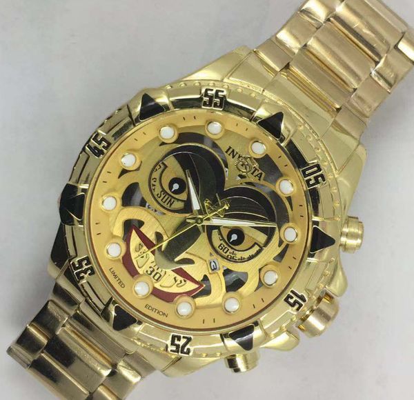 

2020 new spot clown series men's steel band quartz watch, Slivery;brown