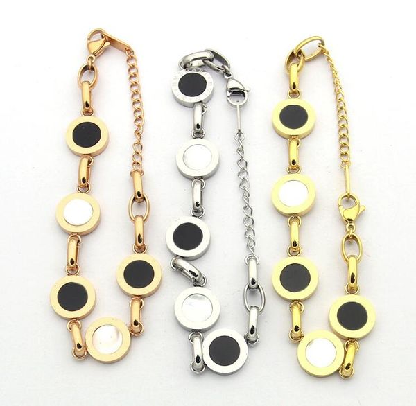 

20 design mix factory black white chain bracelet bangle rose gold silver 316l stainless steel inlaid ceramic love jewelry women mens bracele