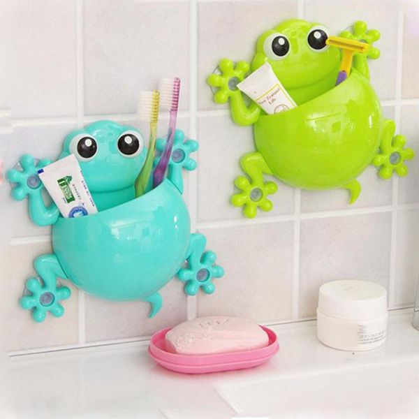 

toothbrush holders cute cartoon kids toothpaste holder wall mounted suction cup bathroom decoration children rack brosse