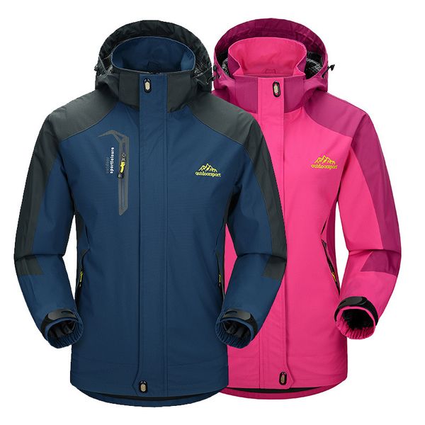 

Fashion Trench Coat Men's Outdoor Couple's Mountaineering Suit Women's Windbreaker Jacket, Denim