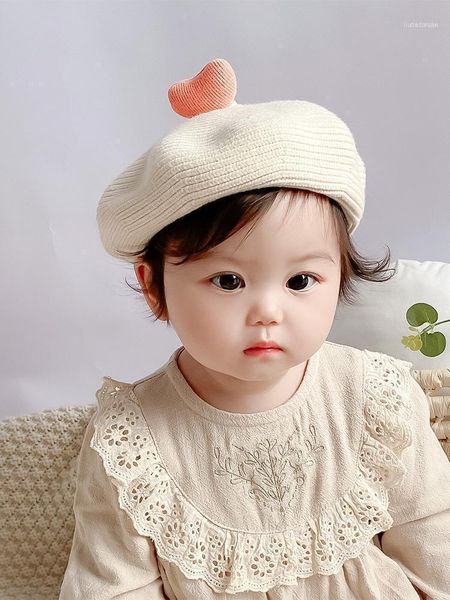 

1-2 years old baby hat female beret girl net red painter cute super child autumn and winter1, Yellow