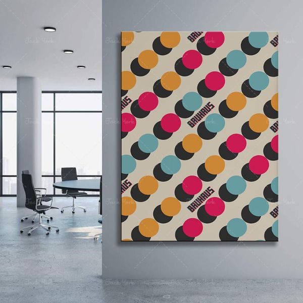 

paintings bauhaus austellung weimar 1919 vintage exhibition poster retro home decor architecture wall art canvas painting