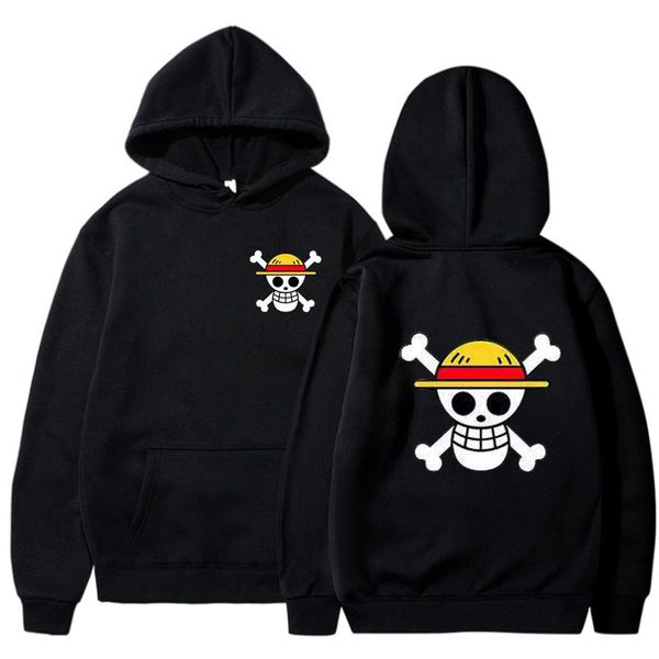 

men's hoodies & sweatshirts anime one piece men and women autumn casual pullover sweats hoodie fashion, Black