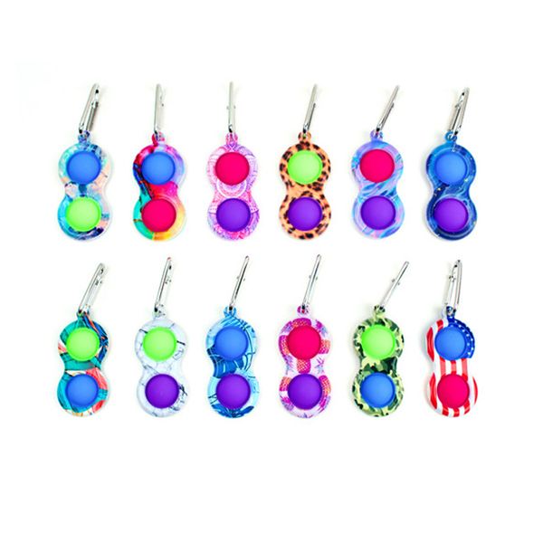 

push bubble keychain kids novel fidget keychains simple dimple toy pop it toys key holder rings bag pendants decompression toy gifts h2206 n