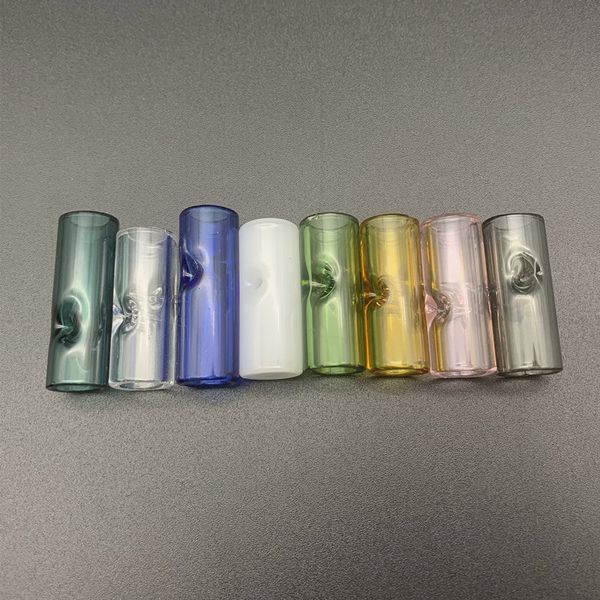 OD 8mm 12mm Colorido Round Flat Mouth Glass Filter Tip Fumar Cigarette Tube Holder 30mm 35mm Length For Dry Herb Tobacco Rolling Papers