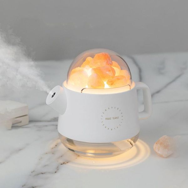 

humidifiers crystal essential oil diffuser himalayan salt lamp usb wireless humidifier changing lights kettle shape for home bedroom desk