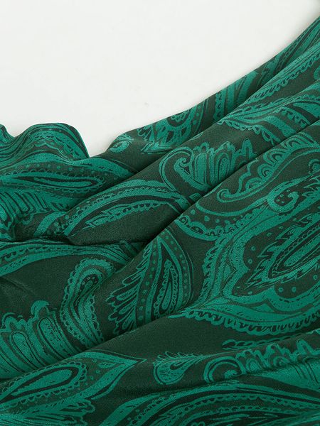 

blouses 2021 women's fashion romantic green printing silk shirt women, White