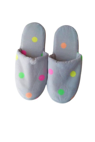 

slippers women's gray polka dot home slipper, Black
