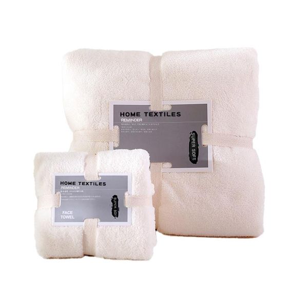 

towel minimalist white coral fleece face bath set