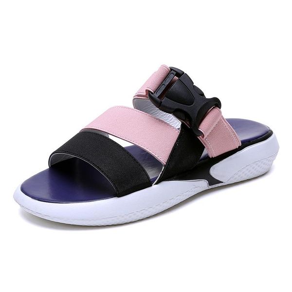 

slippers sandals and women's casual cloth flat wear outside 2021 summer korean version bottom wild fashion beach tide, Black