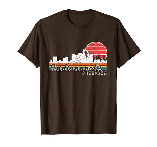 

retro vintage indianapolis city indiana graphic souvenir t-shirt, White;black
