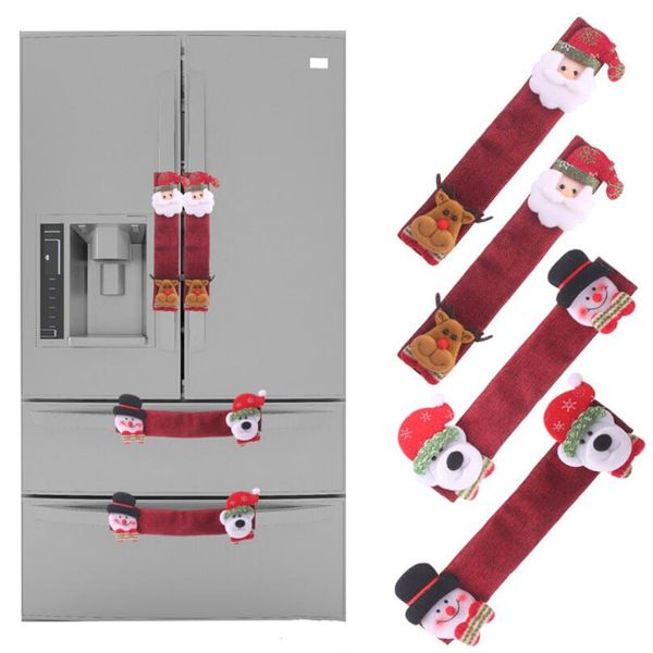 4 PCs Capas de alça de geladeira de Natal Manguarias de lava -louças de microondas Christmas Cobrar refrigerador Lyx148