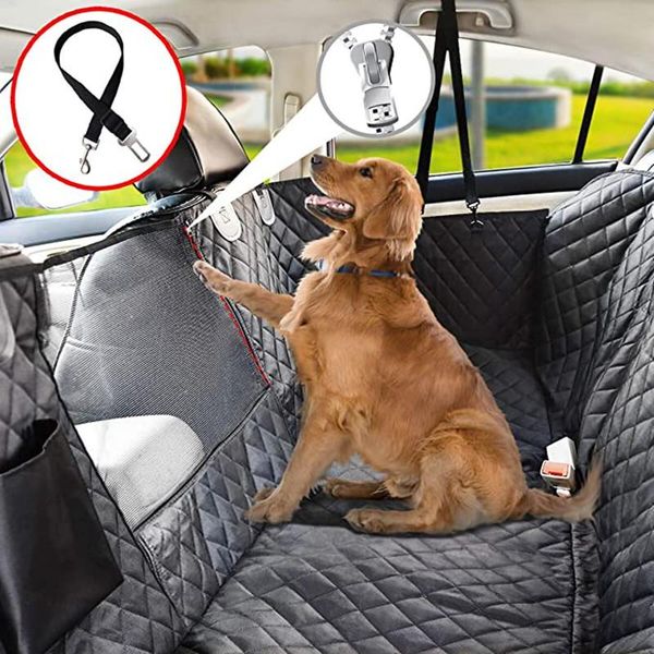 

kennels & pens dog car seat cover waterproof backseat carrier mat mesh pet hammock cushion protector with zipper and pocket