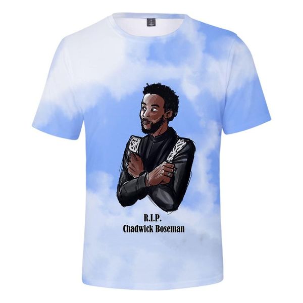 

r.i.p.chadwick boseman 3d printed men's t-shirt summer breathable kids oversized hip hop sweatshirt wakanda forever t-shirts, White;black