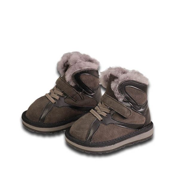 

kids boots baby shoes childrens footwear girls boys short snow boot casual winter leather warmth b8339, Black;grey