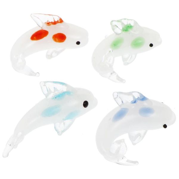 

decorations 4pcs funny glass fish adornment vivid model tank