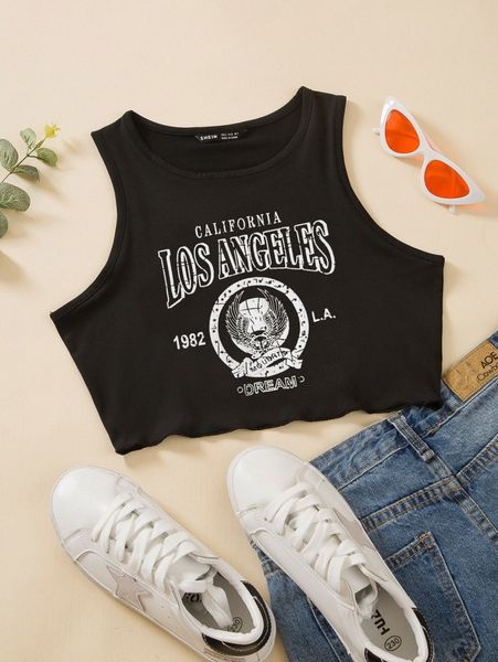 

letter graphic crop tank x1px#, White