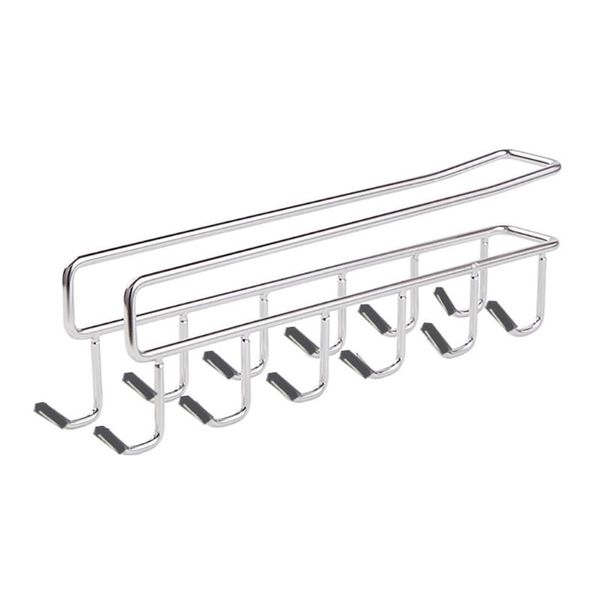 

hooks & rails door hanging coffee cup rack without installation durable stainless steel cabinet glass holder kitchen organizer hanger