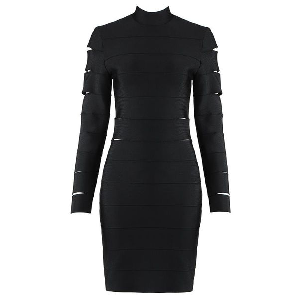 

casual dresses elegant bandage dress fashion arrival long sleeve mini party club celebrity women autumn winter clothes, Black;gray
