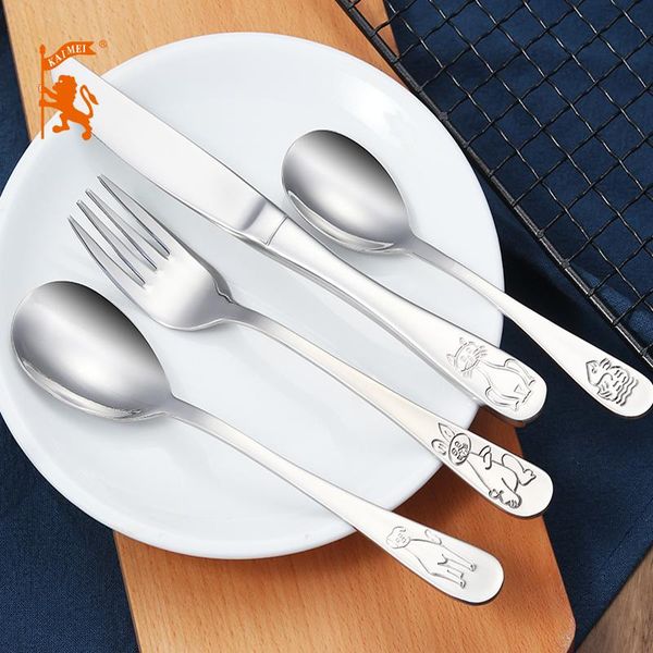 

bino 4pcs children stainless steel cutlery baby flatware 18/10 sets