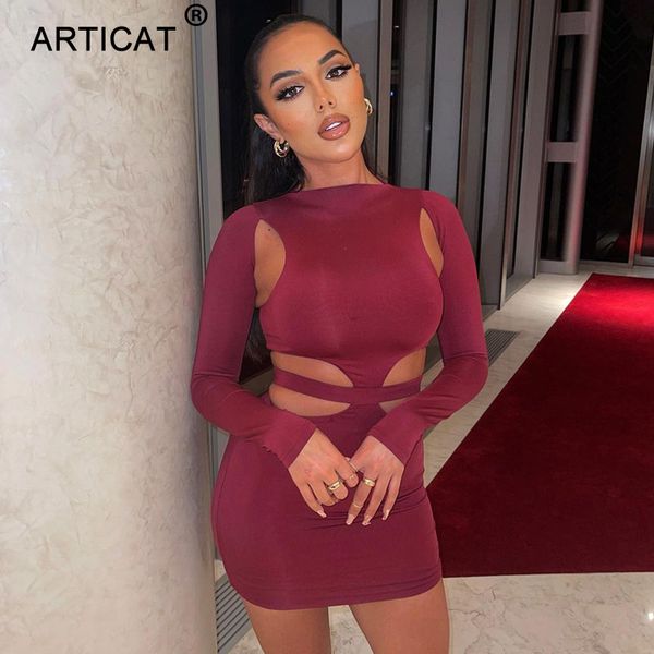 

hollow out dress summer women slim holiday long sleeve mini dress o neck ladies dress elegant solid party vestidoshigh quality, Black;gray