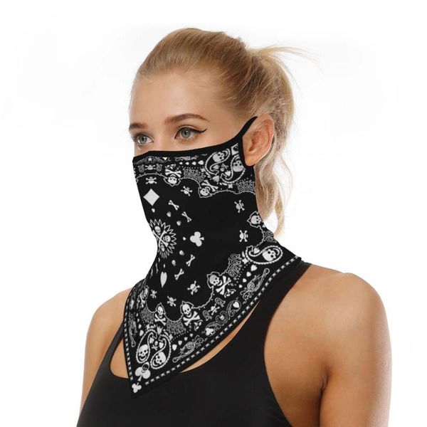 

cycling caps & masks men women face scarf bandana neck creative digital printed windproof sun protection thin wrap lightweight, Black