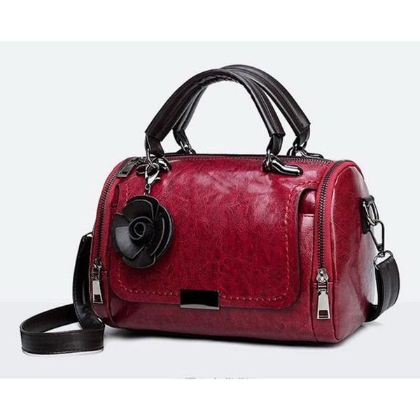 

evening bags 2021 flowers pendant handbag women's fashion boston single shoulder bag ladies crossbody pu messenger