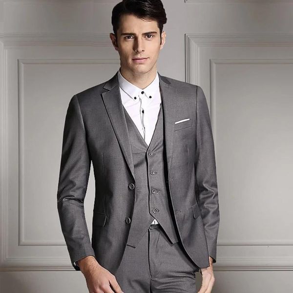 

men's suits & blazers spring and autumn 2021 fashion solid color men business casual three piece sets jacket coat pants, White;black