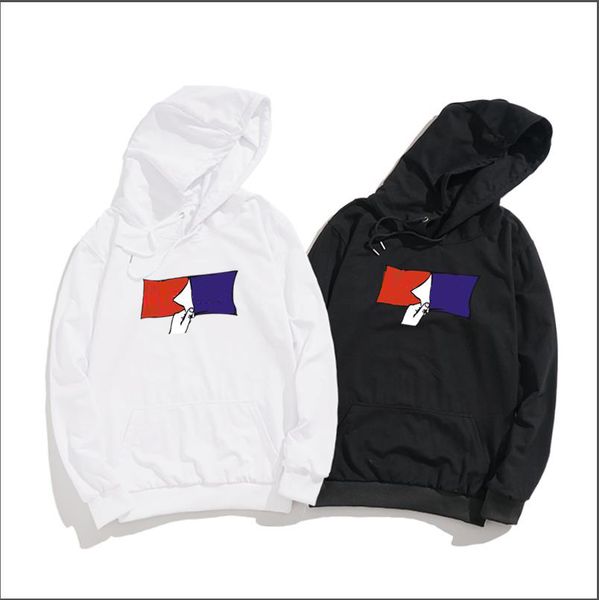 

men's 100% cotton letter pullover hoodies white black gray red sapphire blue size s-3xl