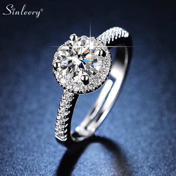 

wedding rings sinleery open for women luxury size bague femme bridal accessories engagement ring jewelry st049 ssk, Slivery;golden