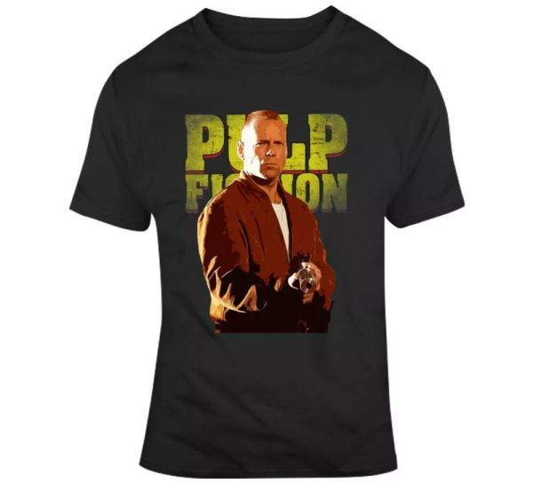 

butch pulp fiction fan bruce willis movie t shirt, White;black