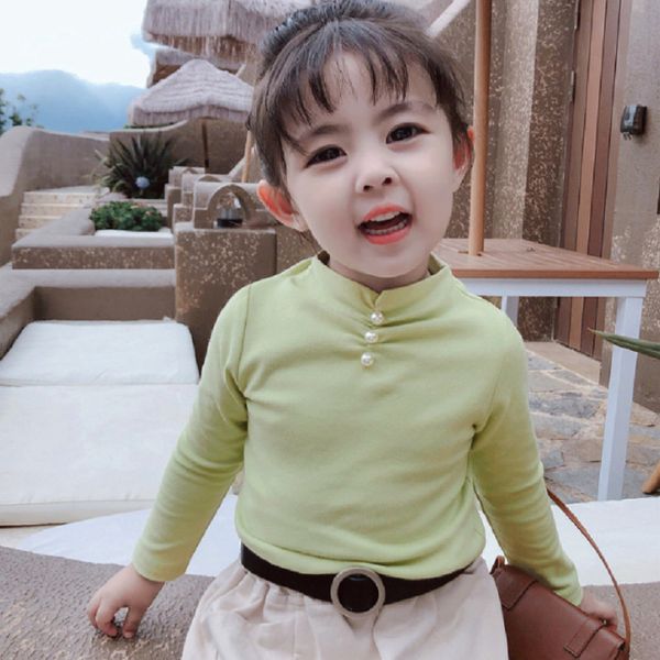 

kids clothes girl 2021 spring autumn tshirt and long sleeve kids girl blouses and t-shirts children clothing, White