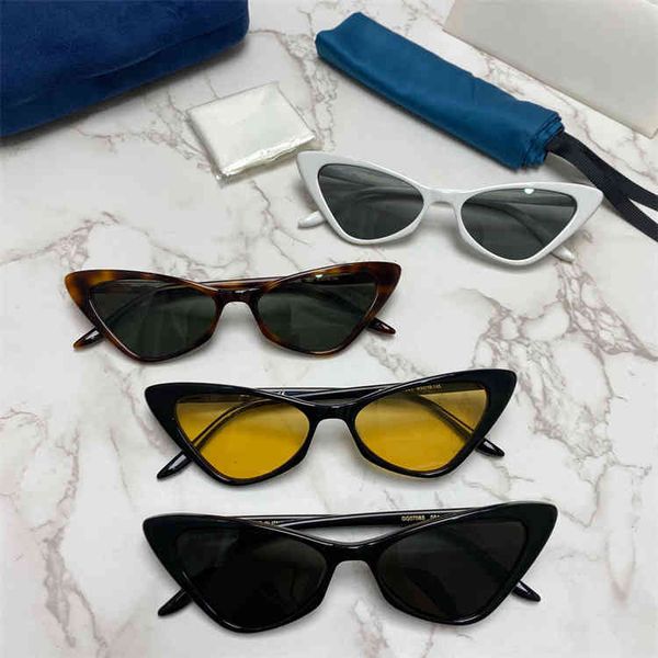 

2022 factory wholesale personalized cat's eye sunglasses net red same style small frame sunglasses gg0708 fashion, White;black