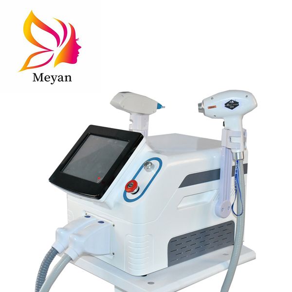 Portátil 2 em 1 1064nm 755nm 808nm diodo laser remoção de cabelo nd yag laser tatuagem remoção máquina de decapagem de carbono para salão