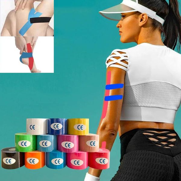 

resistance bands one piece kinesiology tape muscle bandage sport cotton elastic adhesive strain injury knee pain relief