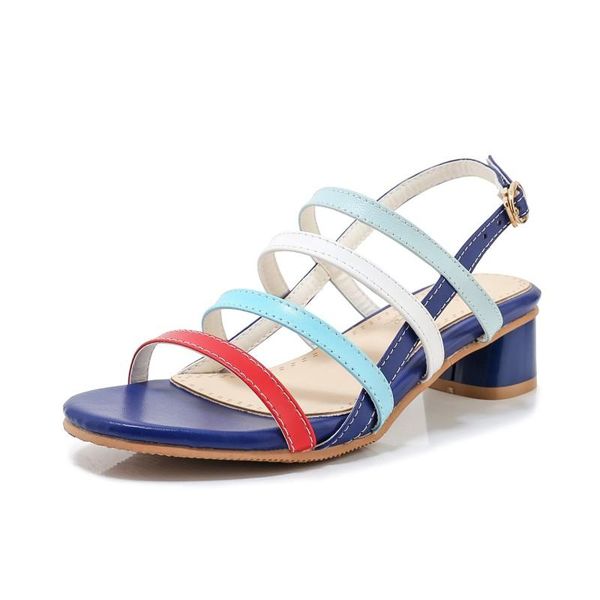 

plus size simple sandals high heels women shoes woman summer ladies, Black