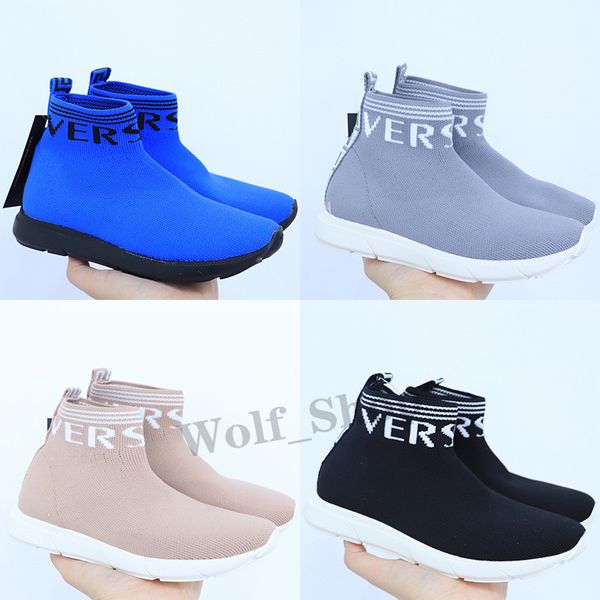 

boots princess fashion metal chain child kids shoes for girls autumn ankle black 2021 children's socks 3-12 year eur 26-35