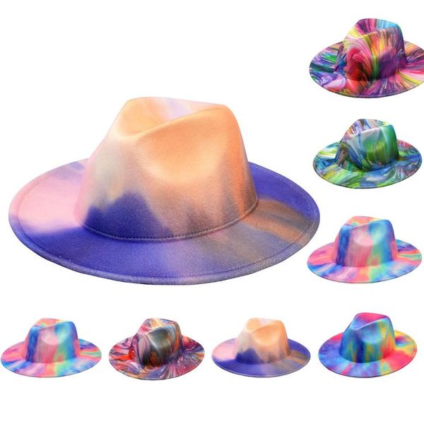 

wide brim hats fedora patchw hat men women imitation woolen winter fashion jazz cap fedoras chapeau panama, Blue;gray