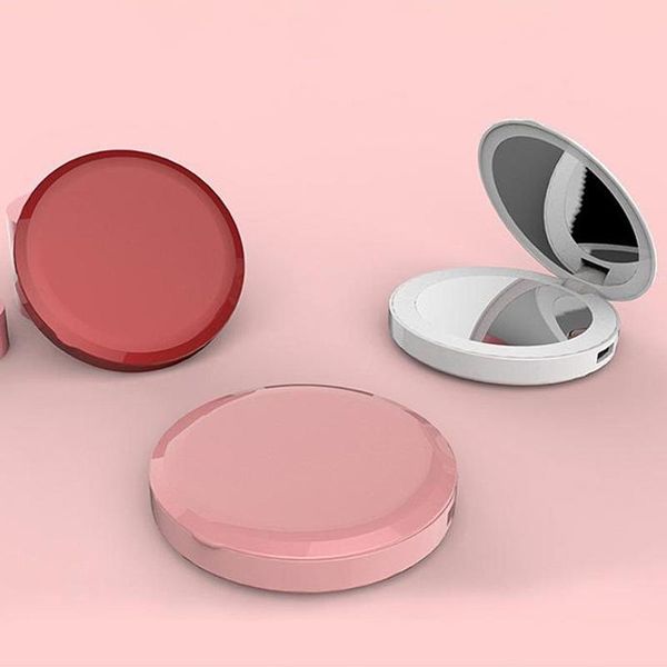 

compact mirrors led mini makeup mirror hand held fold small portable usb cosmetic