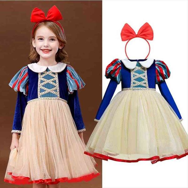

girls princess costume halloween girl dress party cosplay up kids spring velvet clothes children dresses, Red;yellow