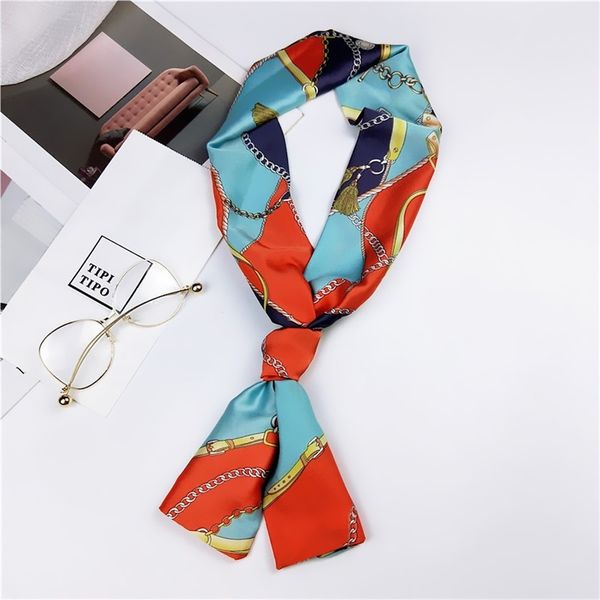 

adjust length star street style silk scarf travel headwear women fashion lengthen headbands pattern 210329, Silver