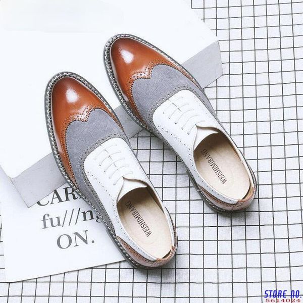 

big size fashion men brogue business formal dress shoes wedding suede leather oxfords pointed toe a21-35z, Black