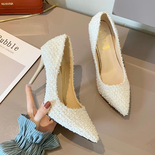 

dress shoes women pointed toe pumps suede leisure elegant high heels boat wedding tenis feminino w32-13, Black