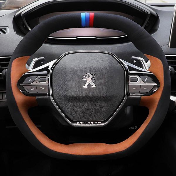 

steering wheel covers diy suede car cover for 308s 408 3008 307 508 accessories