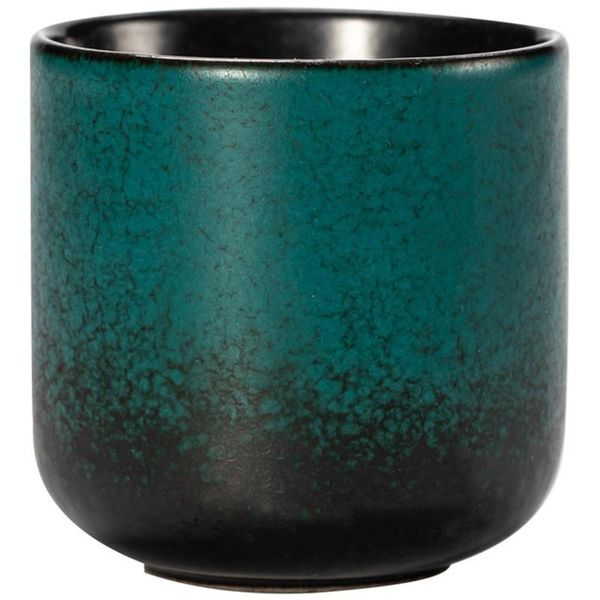 

cups & saucers creative small tea bowl green coarse pottery cup household ceramic drinking water retro glaze