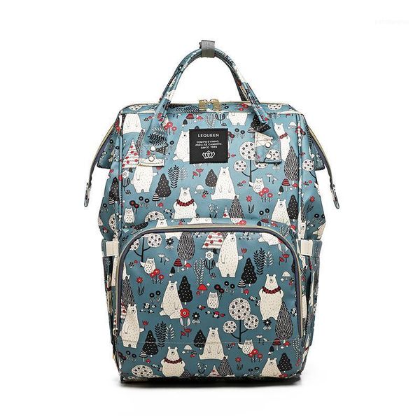 

lequeen baby diaper bag backpack mummy maternity bear printed travel nursing nappy stroller care wet bags1