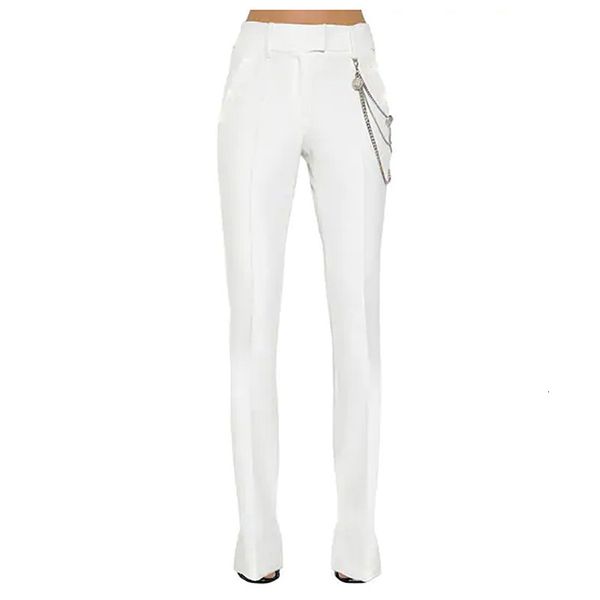 

women's suits & blazers explosion color matching slim one button chain blazers+hanging decorative feet pants suit iw2a, White;black