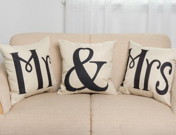 

cushion/decorative pillow office sleeping pillowcase mr & mrs couple linen sofa cushion cover home car bedroom decorative