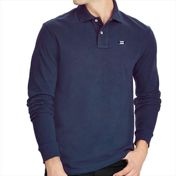 

spring and autumn 100% cotton mens polos long sleeve casual shirt homme fashion lapel embroidered s 5xl, White;black